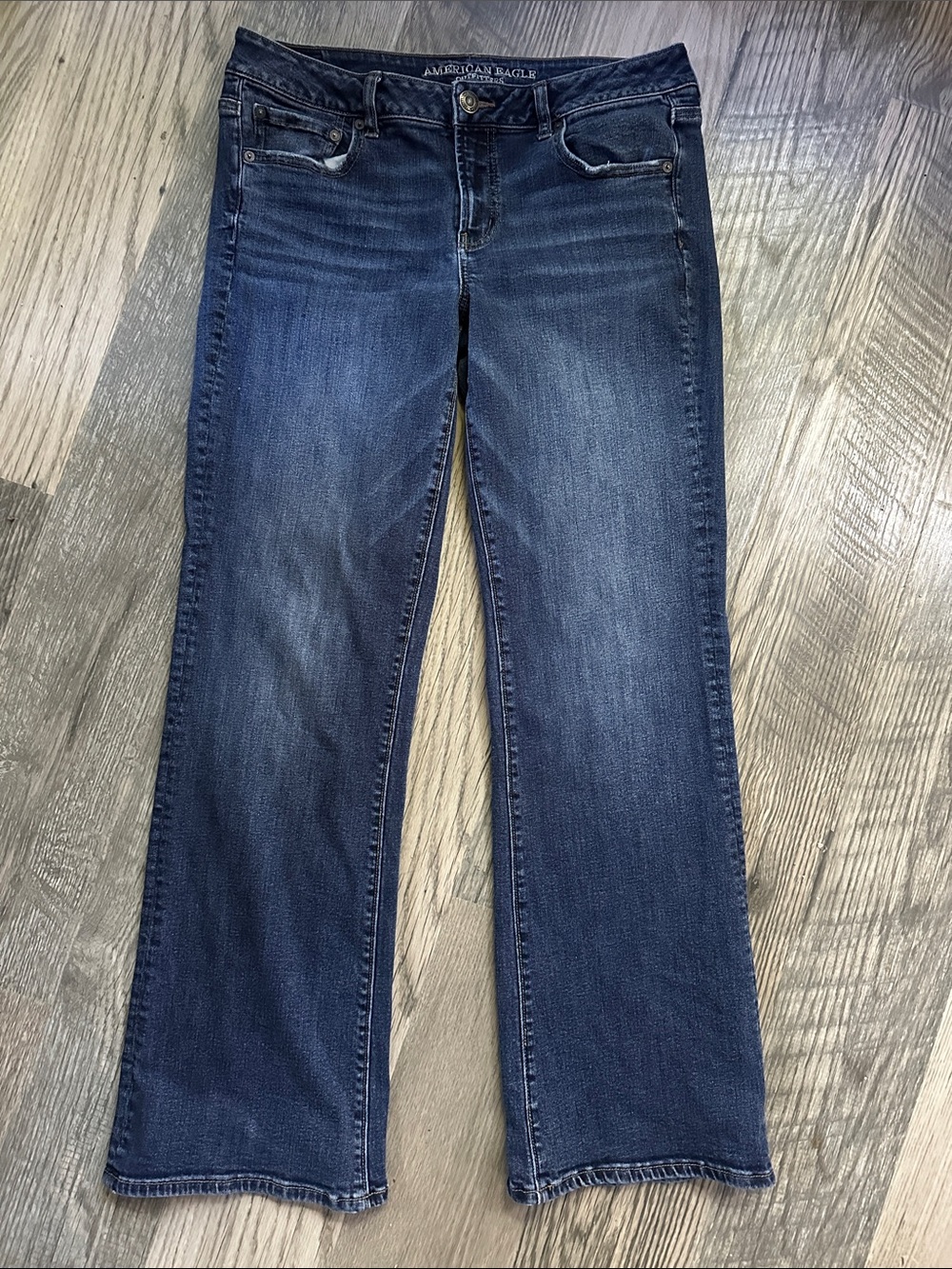 American Eagle favorite boyfriend jeans straight leg denim women’s size 14 long